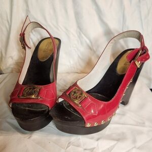Michael Kors Red and Gold Platform Heels